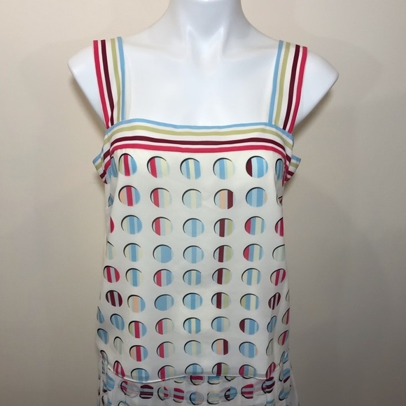 St John Couture Silk Skirt Set Art Deco Circles 10 - Picture 3 of 8